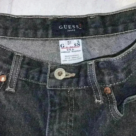 GUESS vintage Women's denim black short size 31 - Picture 8 of 9